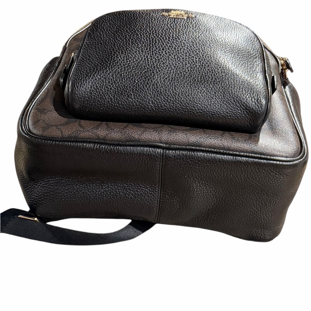 Coach Court Backpack Black Brown Signature Canvas 5671 - Picture 9 of 15